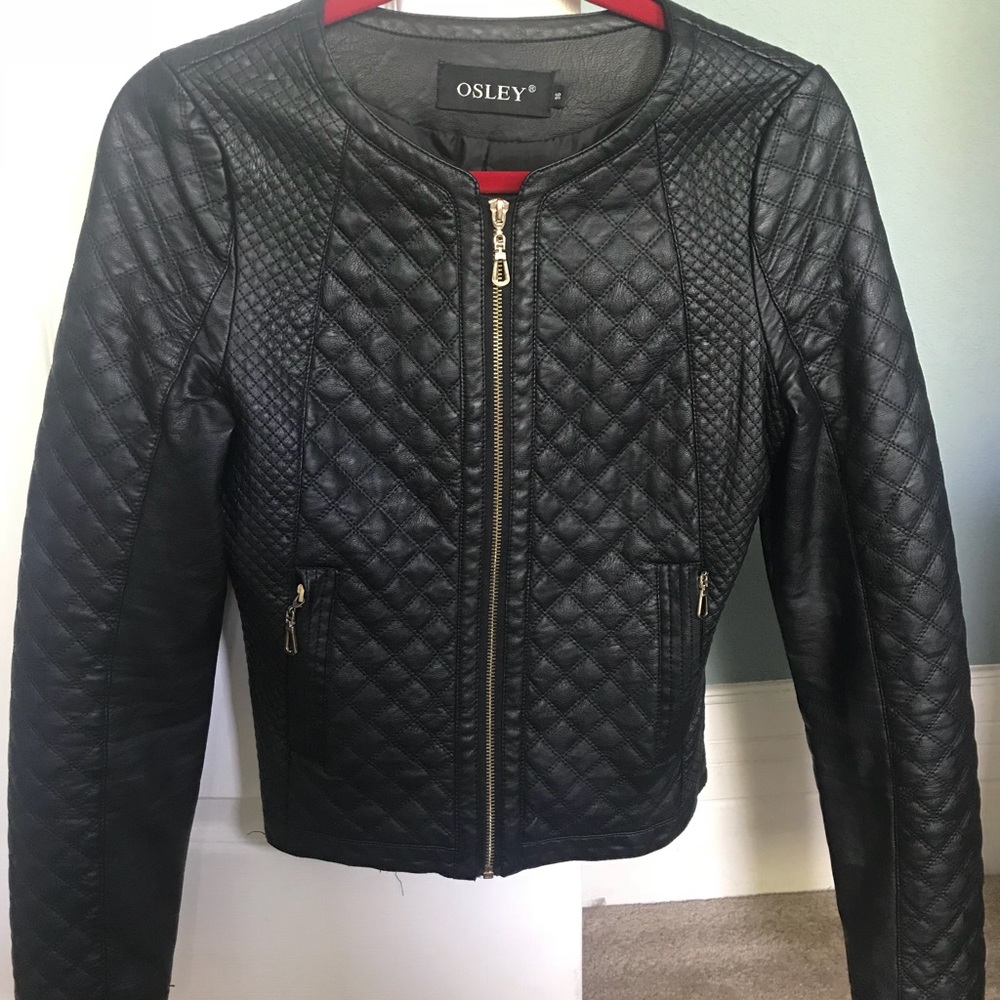 Detailed Black Moto Leather Jacket
